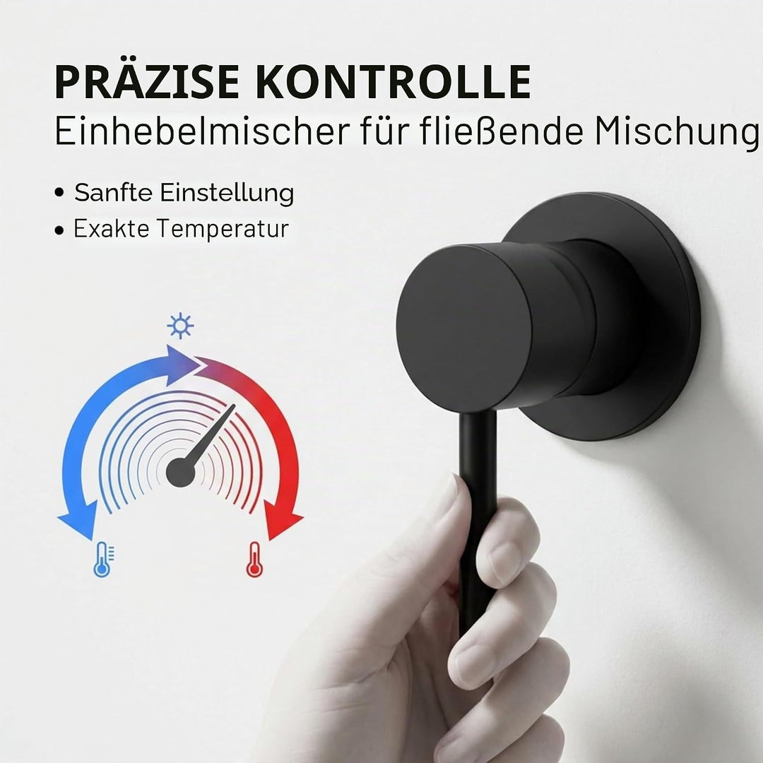 VALAZ Wasserhahn für Badezimmer, Wandmontage | Waschtischarmatur, Kalt- und Warmwassermischer, kein