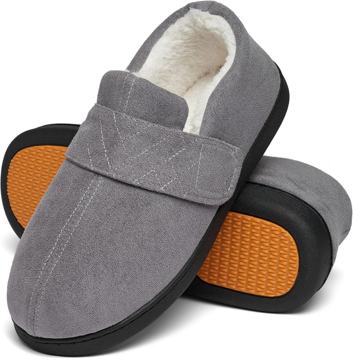 Mishansha Herren Winter Warme Hausschuhe Memory Foam Plüsch Pantoffeln,Gr.39-48 Kadettengrau 41 EU,