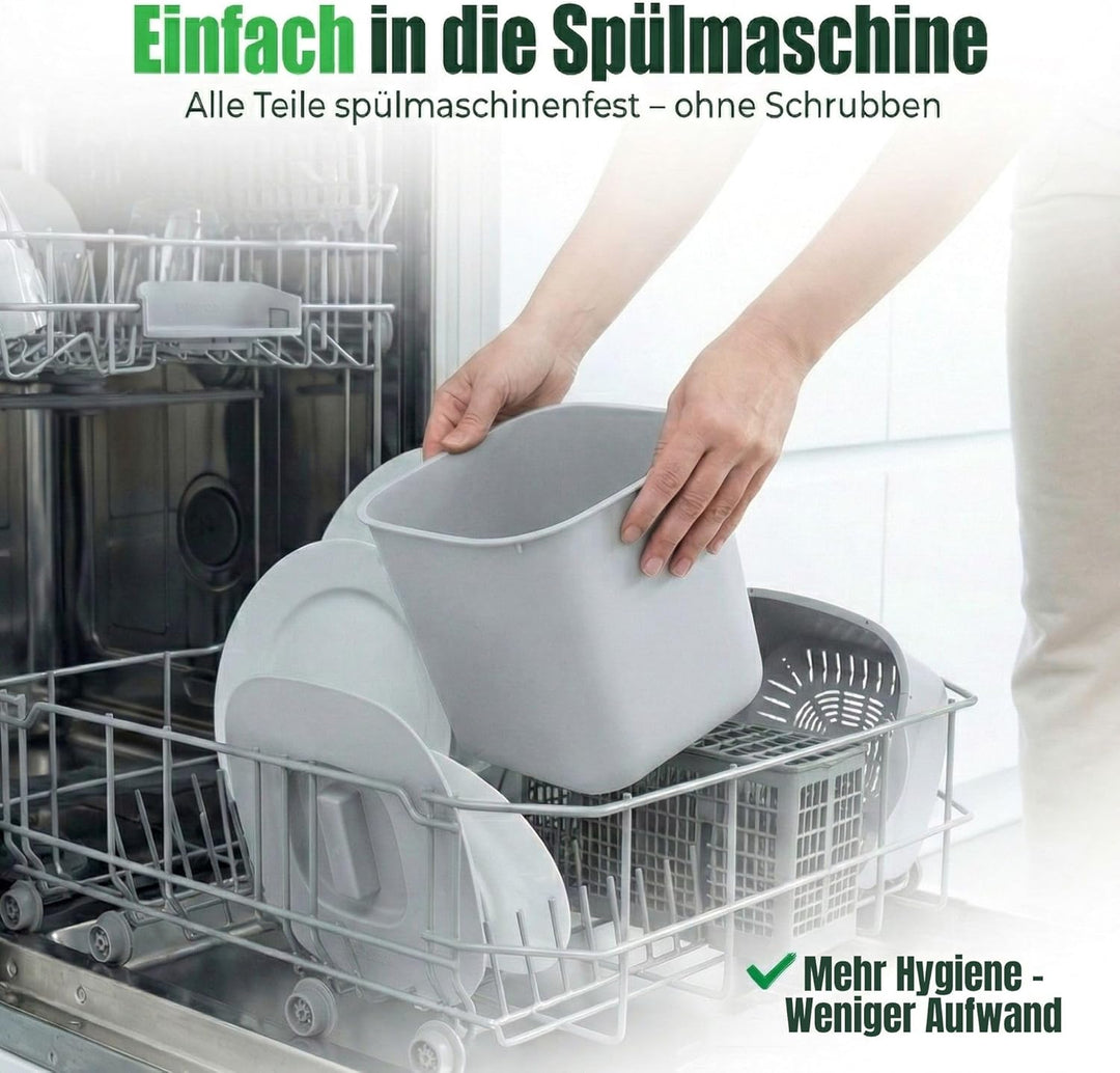 YourCasa Biomülleimer Küche 7L - Komposteimer mit herausnehmbarem Sieb & Deckel - geruchsdicht, spül
