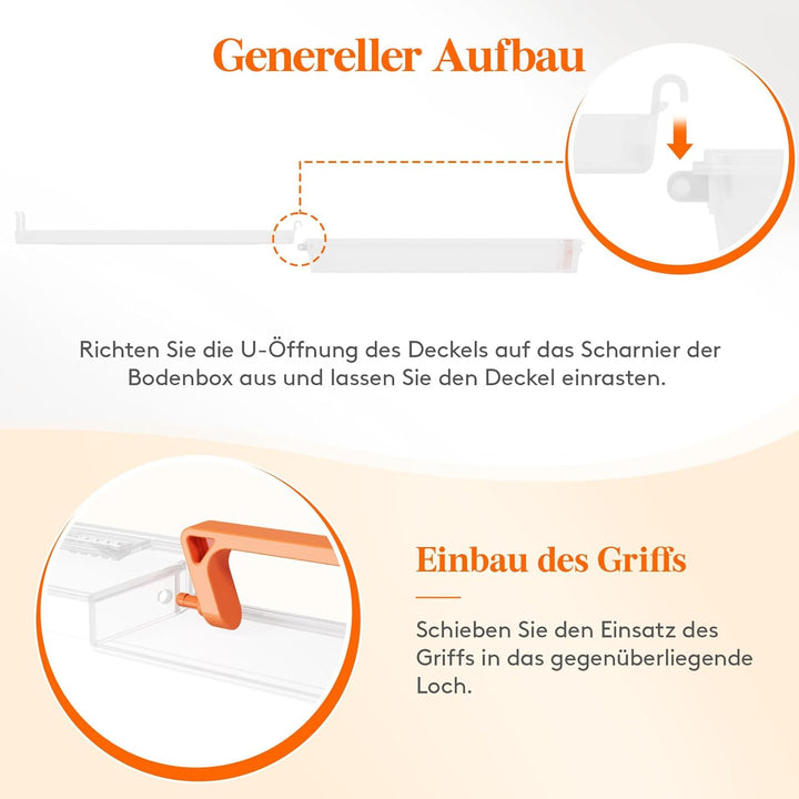 Lifewit 6 Pack Stapelbar Aufbewahrungsbox A4 mit Deckel&amp;Griff, Transparent | Kunststoff Archivbox A4