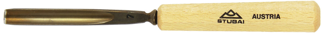 STUBAI Stemmeisen Stechbeitel Serie 52 - Form 7 | Gerades Hohleisen - 10 mm, mit Holzgriff, für Figu