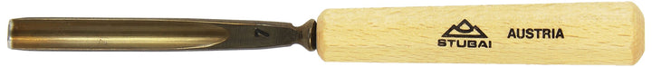 STUBAI Stemmeisen Stechbeitel Serie 52 - Form 7 | Gerades Hohleisen - 10 mm, mit Holzgriff, für Figu
