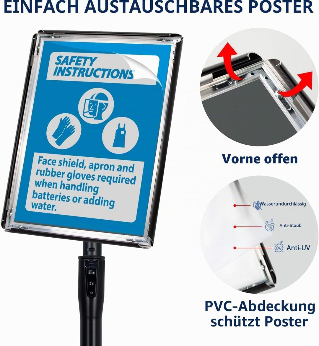 VAIIGO Infoständer Höhenverstellbar Aluminium DIN A3 Plakatständer Informationsständer Präsentations
