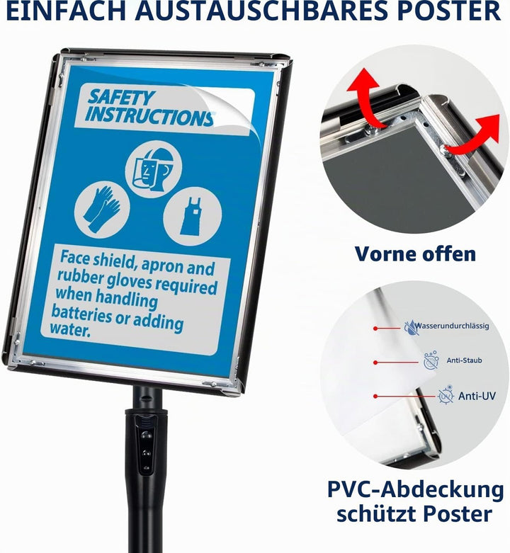 VAIIGO Infoständer Höhenverstellbar Aluminium DIN A3 Plakatständer Informationsständer Präsentations