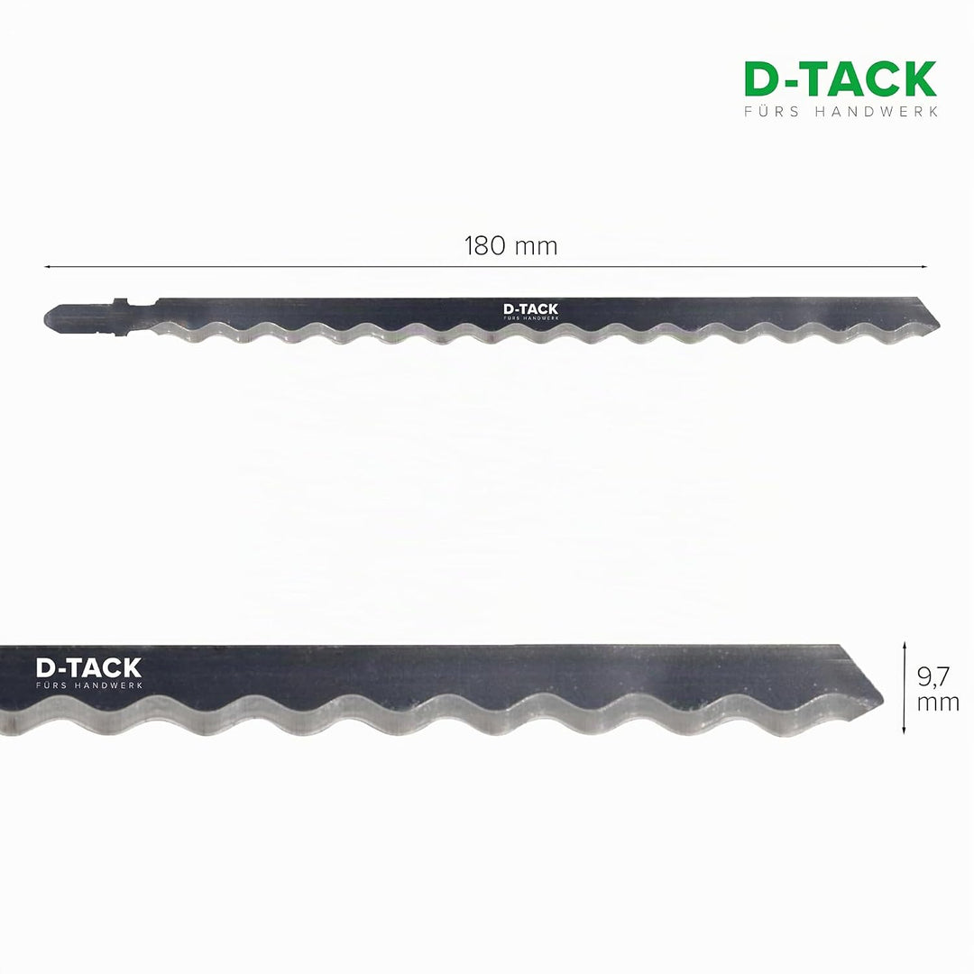 D-TACK Stichsägeblatt Dämmstoffe | 180 x 9,8 mm | 5 Stück | Für Schnitte durch Dämmstoffe wie Minera