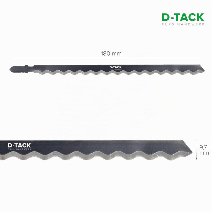 D-TACK Stichsägeblatt Dämmstoffe | 180 x 9,8 mm | 5 Stück | Für Schnitte durch Dämmstoffe wie Minera