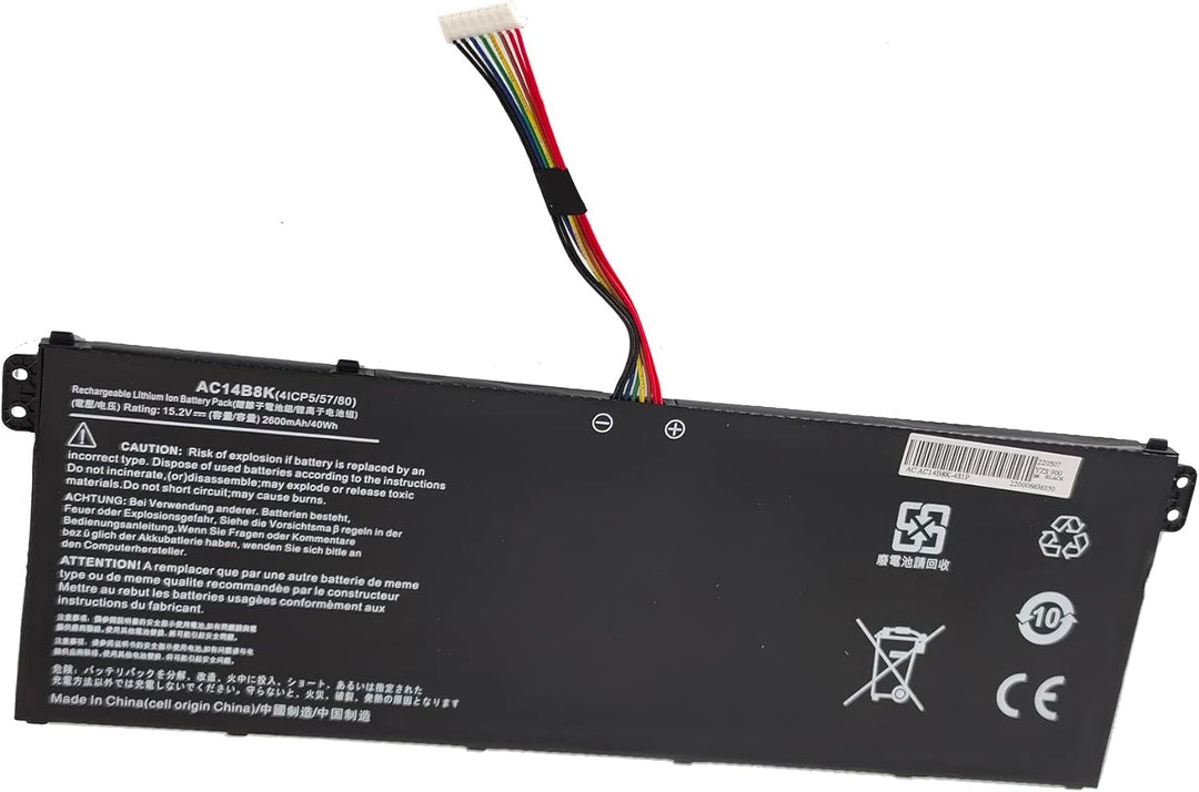 FengWings® AC14B3K AC14B8K 2600mAh 15.2V Akku Kompatibel mit Acer Aspire R5-471T R7-372T ES1-131 ES1