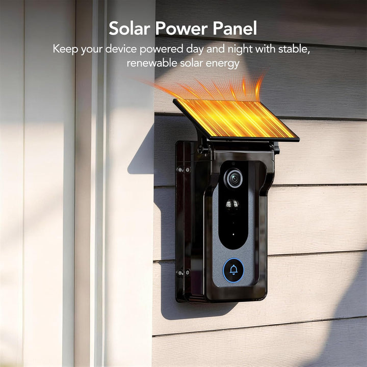 Aceele Video-Türklingelabdeckung, Solarpanel-Türklingel-Regenschutz, Intercom-Regenschutz mit Typ-C-