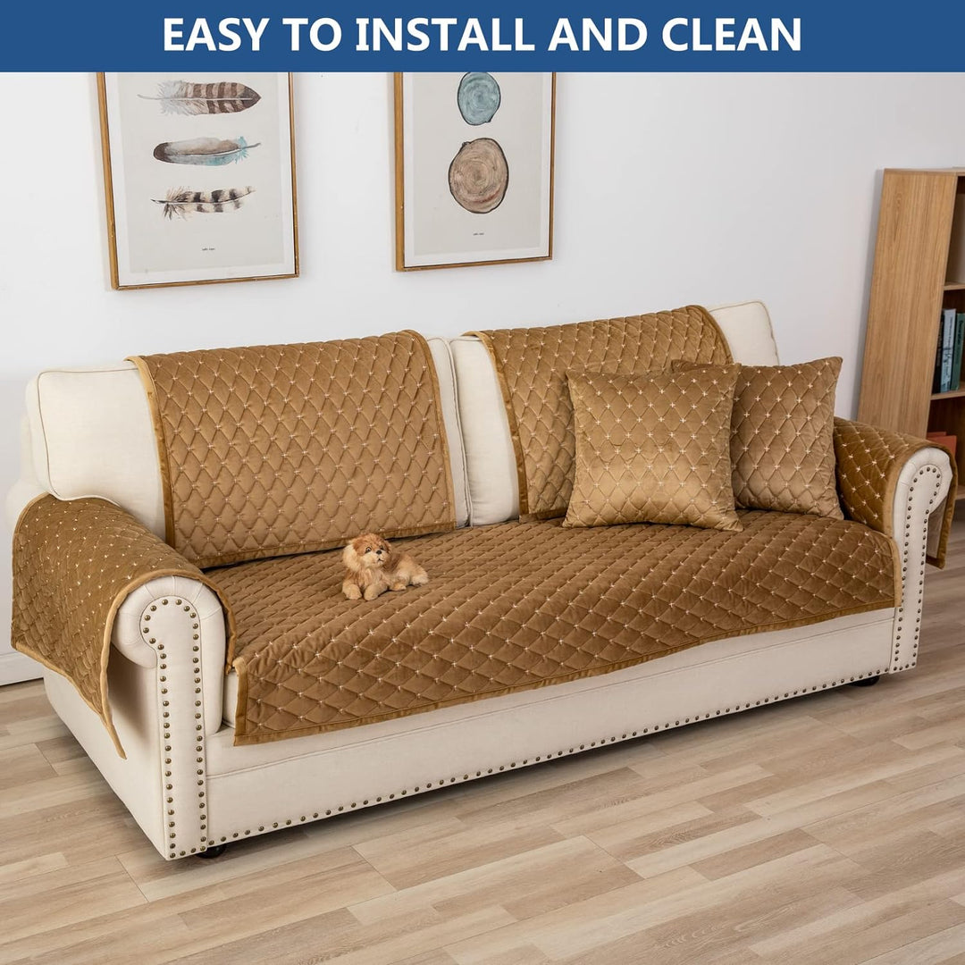 Eismodra Dekokissen,Sofabezug 3 Sitzer,Anti-Rutsch-Couch Überzug für L Form Sofaschoner Chaiselongue