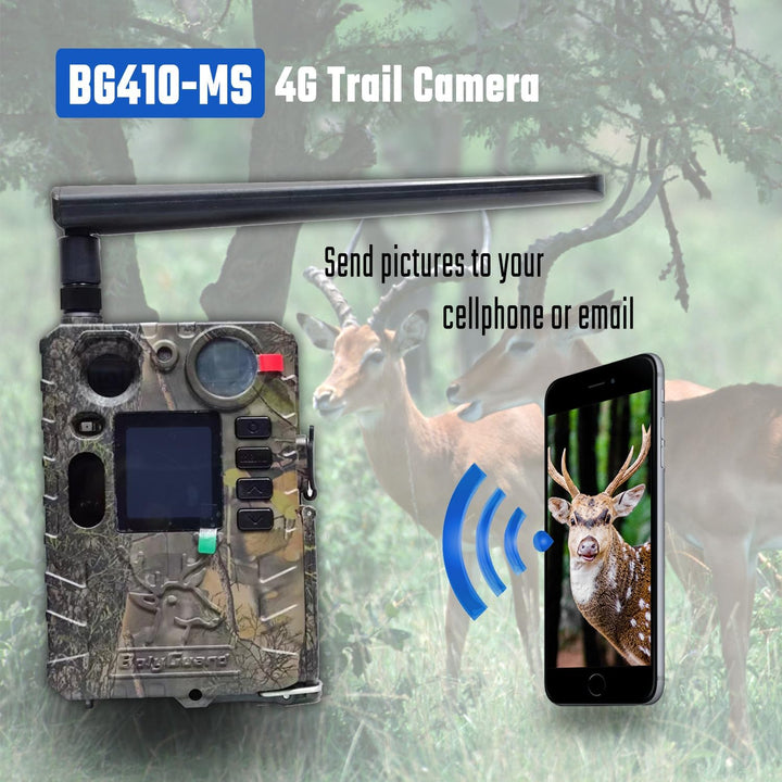 BolyGuard 37 MP 4K HD Jagdkamera GSM Jagdkamera 4G Nachtsicht 100ft Foto IP66 (BG410-MS)