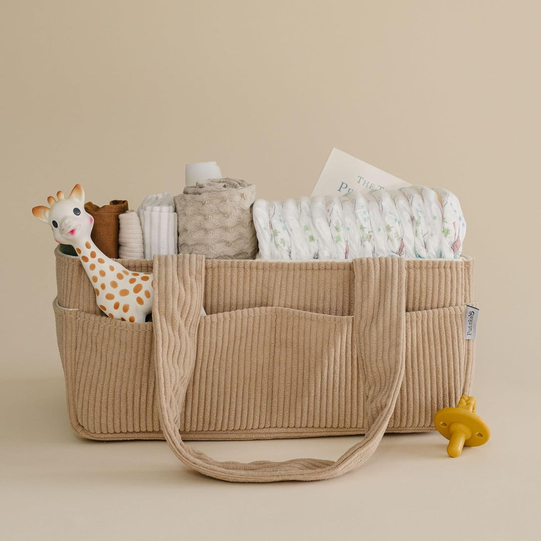 PUTSKA Baby Diaper Caddy Organizer for Changing Table – Stylish Nursery Storage Basket, Newborn Esse