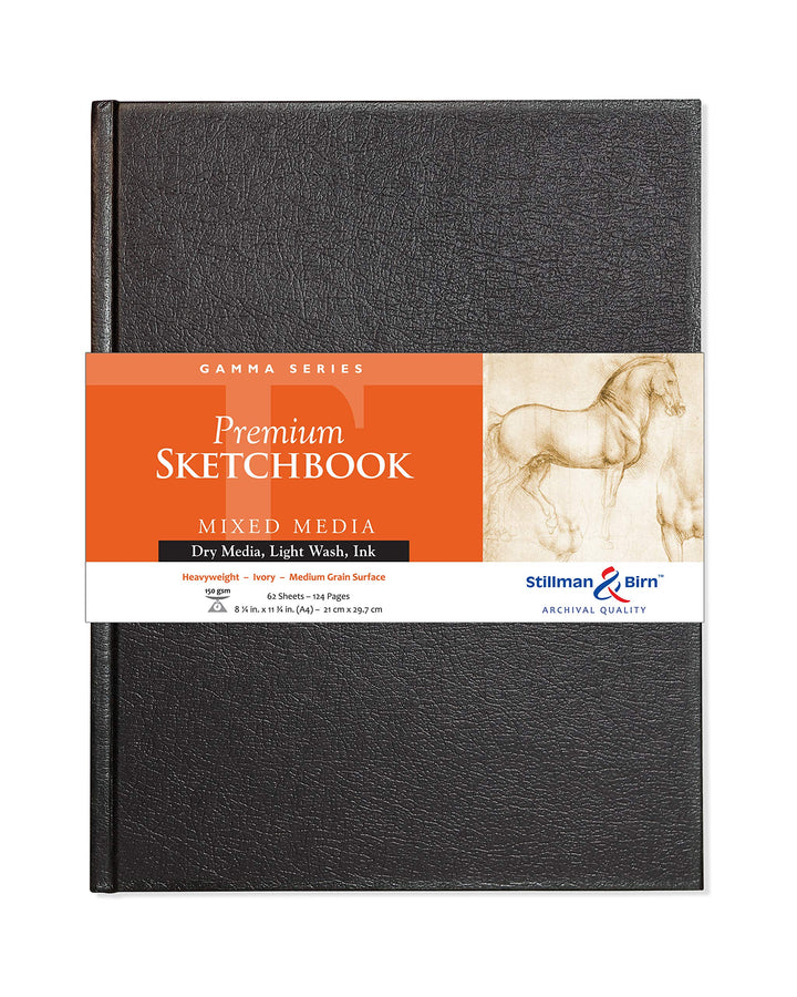 Stillman & Birn Skizzenbuch GAMMA, 62 Blatt, 150 g, 21, 0 x 29, 7 cm A4 (8,25 x 11,75) 150 gsm (Schw