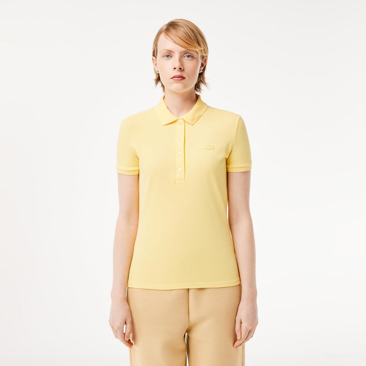 Lacoste Damen PF5462 Hemd mit Kragen, Rippstrick, Jaune, 38