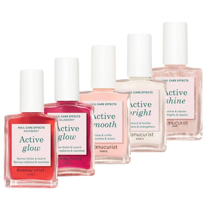 MANUCURIST Nagellack Set mit 5 Nagellacken Rainbow Active - 5 Nagelpflege: Raspberry, Shine, Smooth,