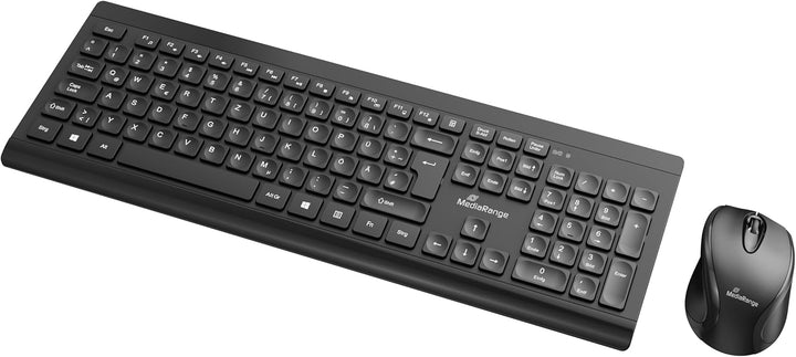 MediaRange kabelloses Funk-Tastatur und 5 Tasten Funk-Maus Set, deutsches QWERTZ Layout, PC Tastatur