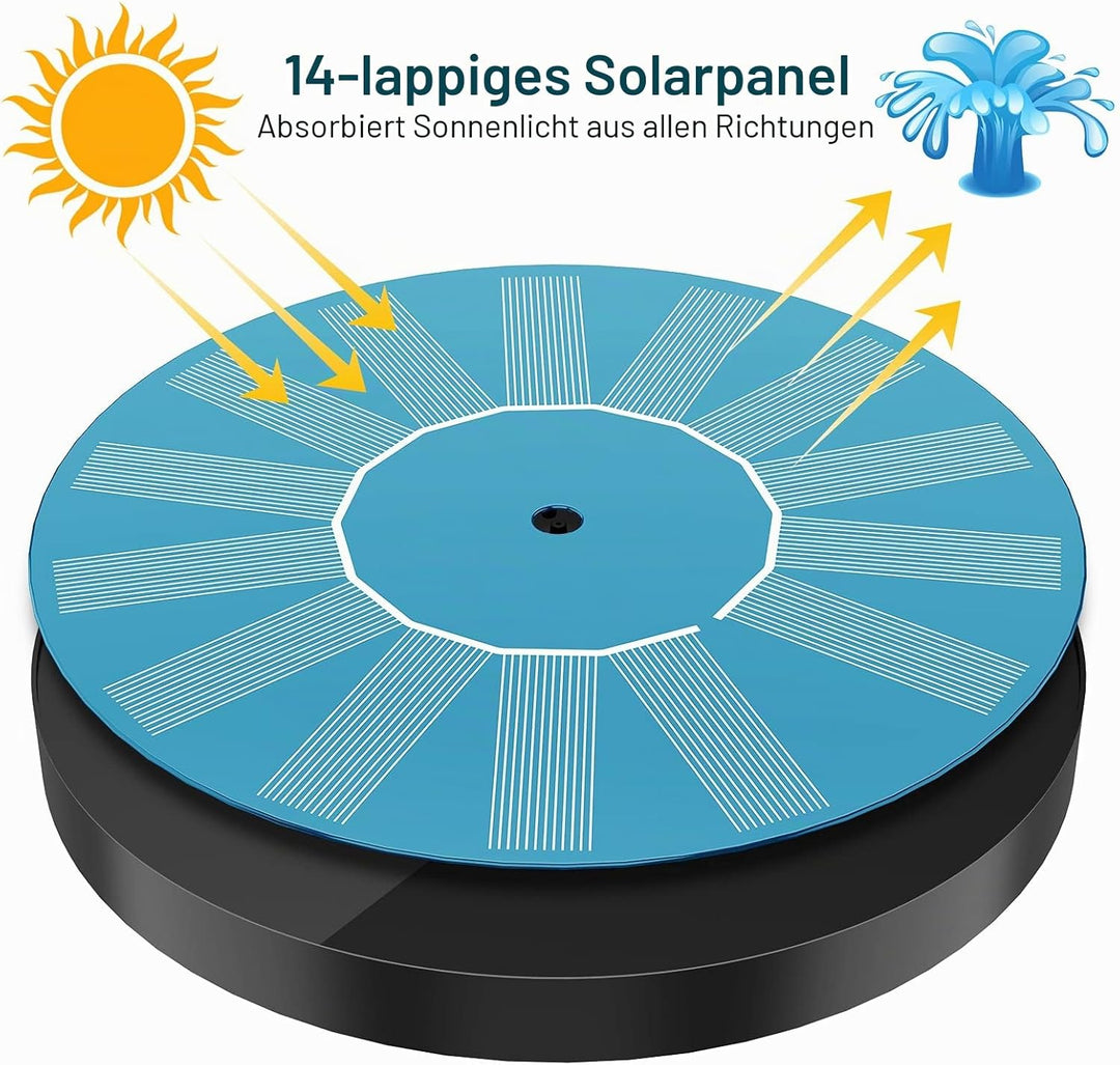 AISITIN 2PCS Solar Springbrunnen für Aussen Upgrade, DIY Solar Teichpumpe Fontäne mit 6 Sprüh Effekt