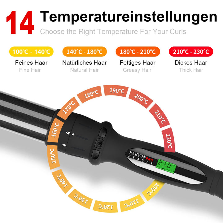 7 in 1 Lockenstab mit Verschiedenen Aufsätzen Set, PARWIN PRO BEAUTY für Grosse und Kleine Locken, C