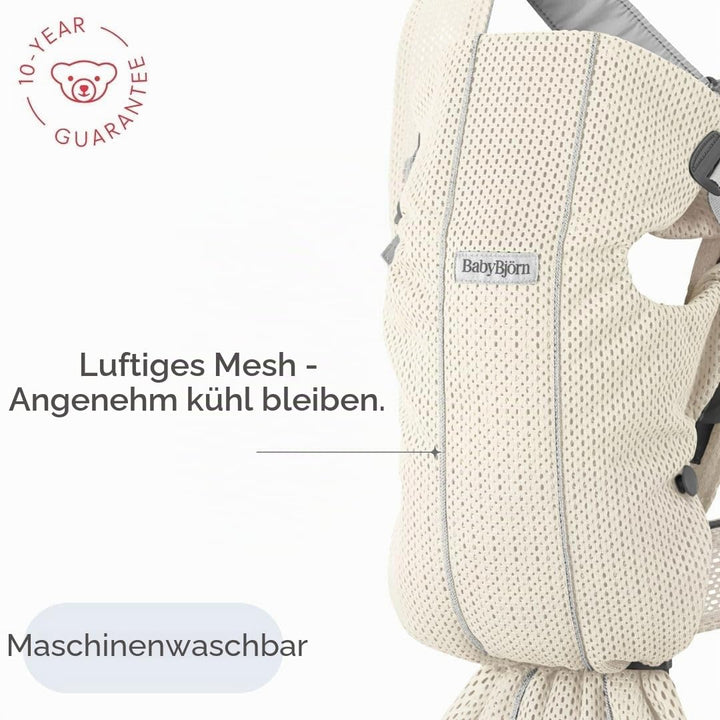 BabyBjörn Babytrage Mini, 3D-Netzstoff, Creme