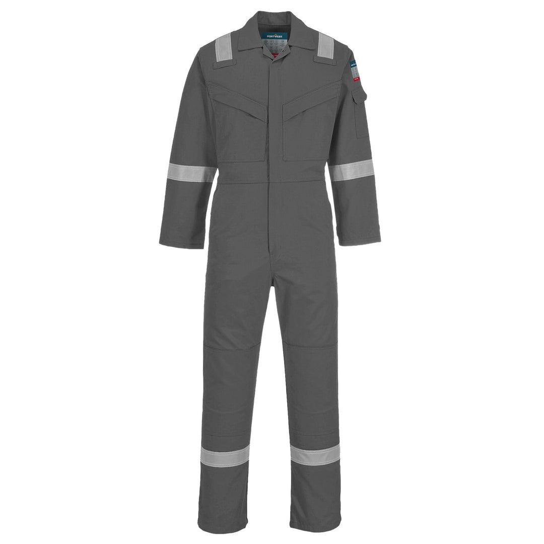 Portwest FR21 Leichter Anti-Statik Flammenresistenter Overall Grau L, Grau L