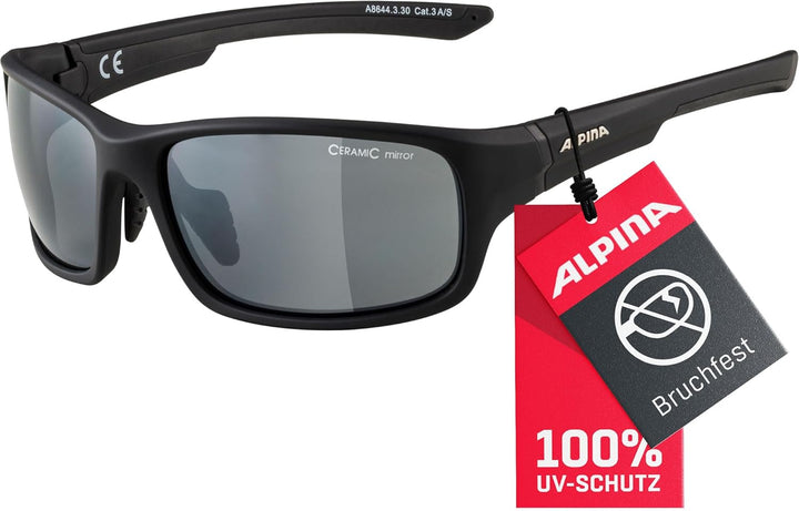ALPINA LYRON S - Verspiegelte und Bruchsichere Sport- & Fahrradbrille Mit 100% UV-Schutz Für Erwachs