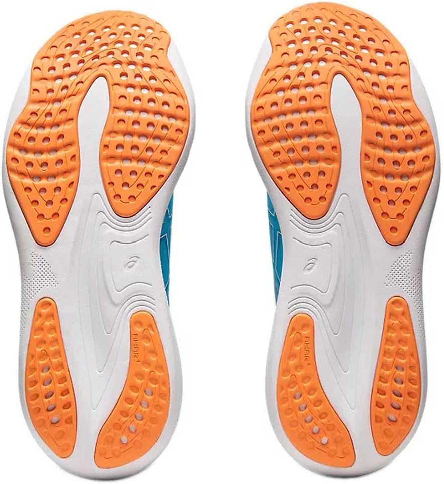 ASICS Nimbus 25 Strassenlaufschuhe für Männer Schwarz Silber 44.5 EU Island Blue Sun Peach, 44.5 EU
