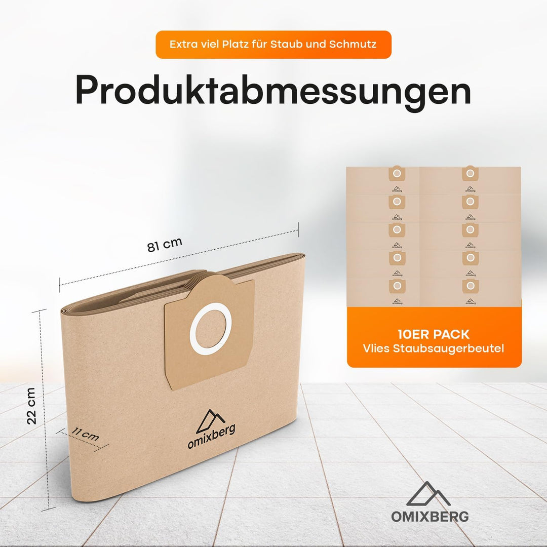 Staubsaugerbeutel für Kärcher 6.959-130.0 10 Stück WD3 Staubsaugertüten für Kärcher Nass Trockensaug