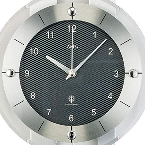 AMS F5243 Funk Pendeluhr, Holz, Anthrazit, 82 x36x13cm