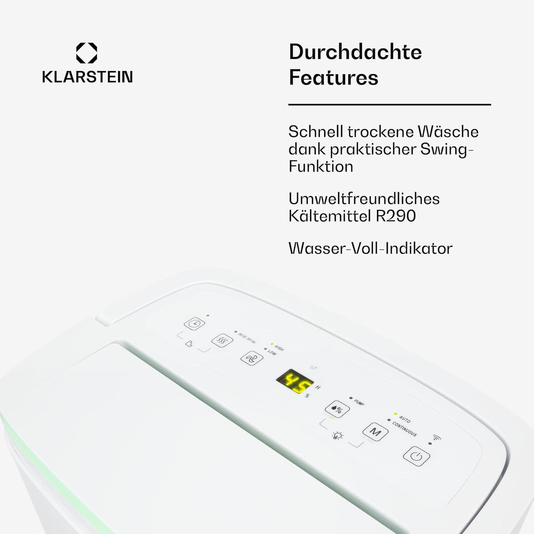 Klarstein DryFy Connect 40L Smart Luftentfeuchter, 40L/24h, WiFi App Steuerung, 7L Tank, Automatisch
