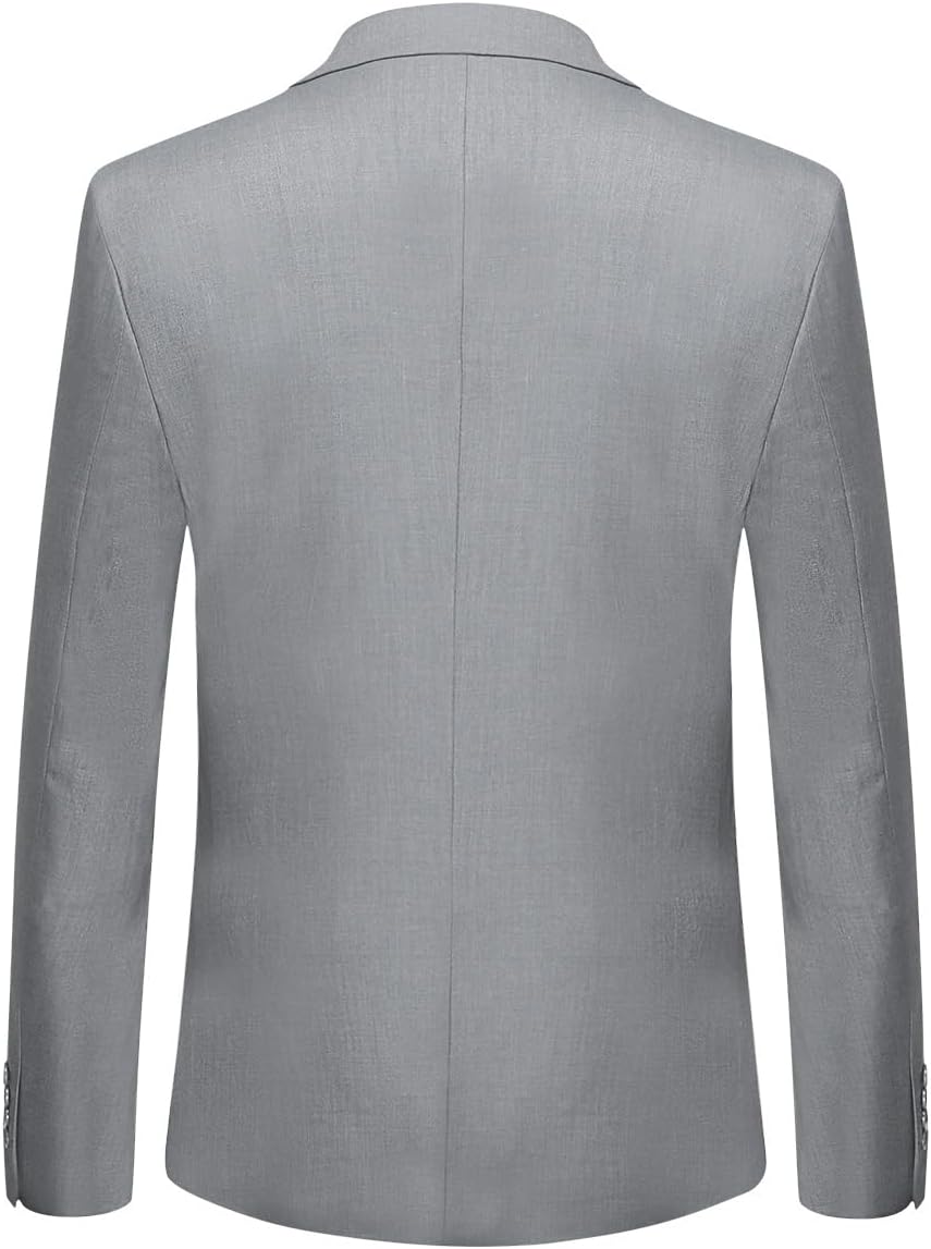Anzug Herren Slim Fit 3 Teilig Anzüge Herrenanzug Sakko für Hochzeit Business L Hellgrau, L Hellgrau