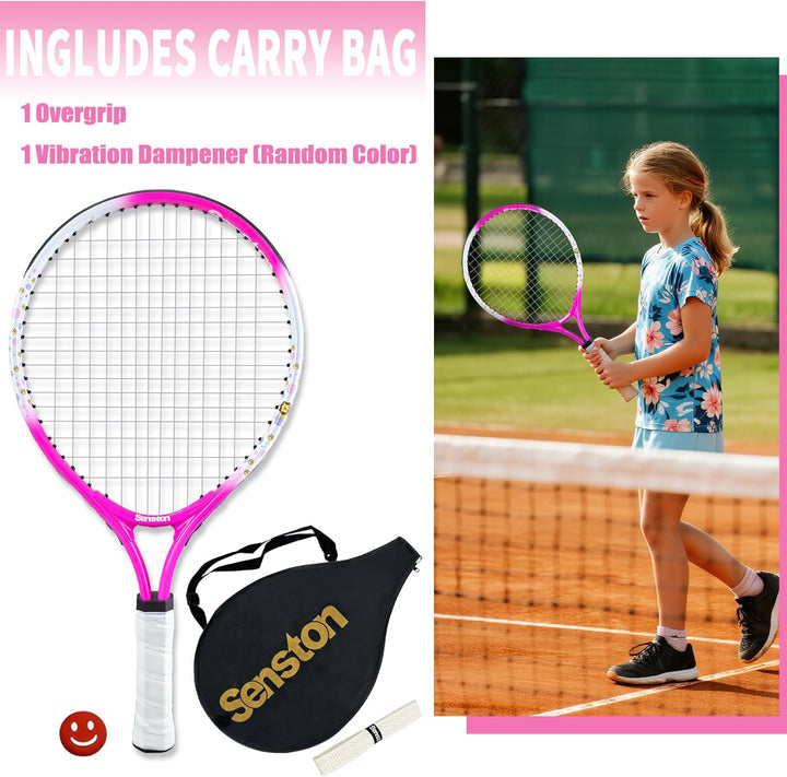 Senston Tennisschläger 17/23 Zoll Tennis Racket für Jugendliche– Leicht, Langlebig, Einfach zu greif