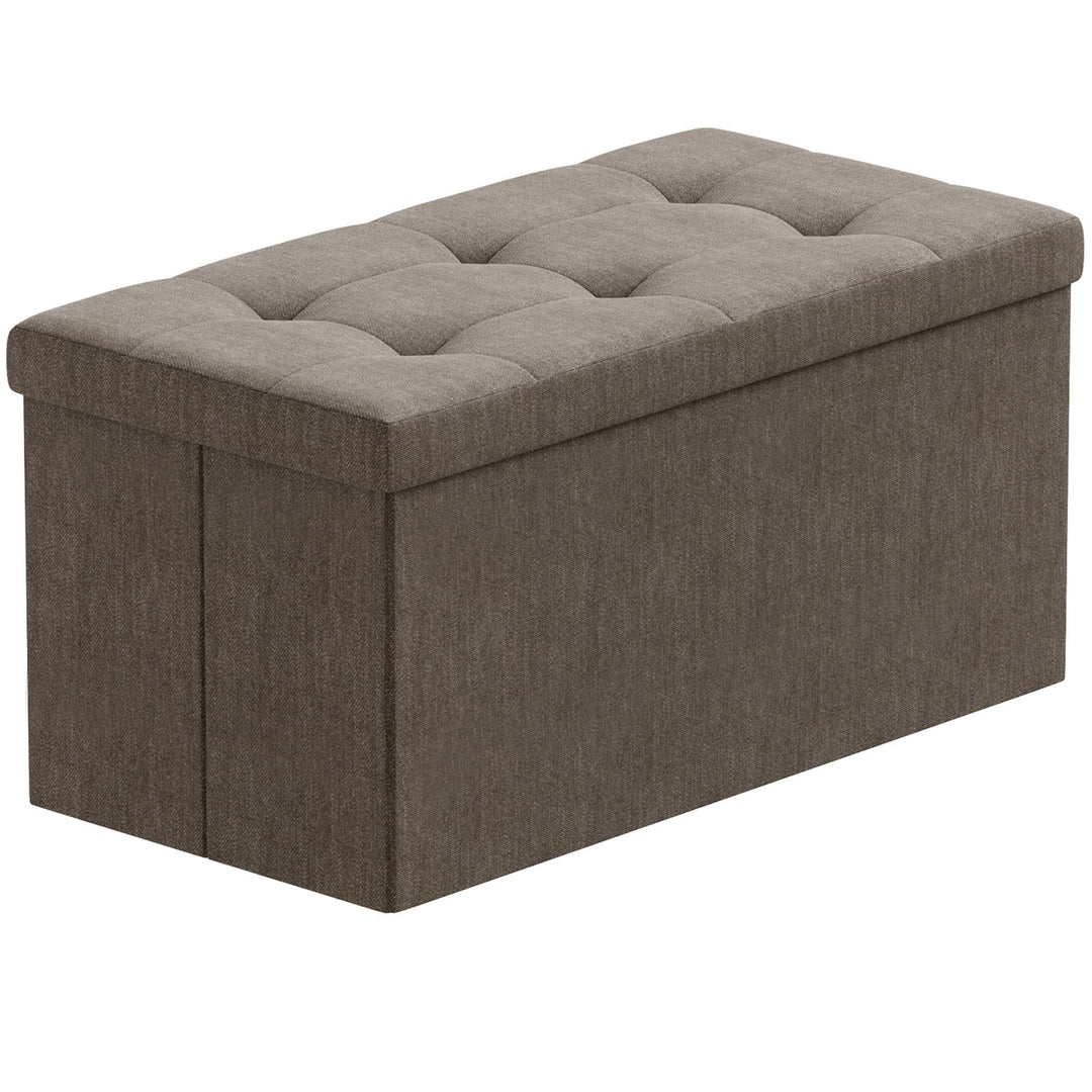 BRIAN & DANY Faltbarer sitzhocker Leinen Sitzbank mit Stauraum, Braun, 76 x 38 x 38cm, Braun