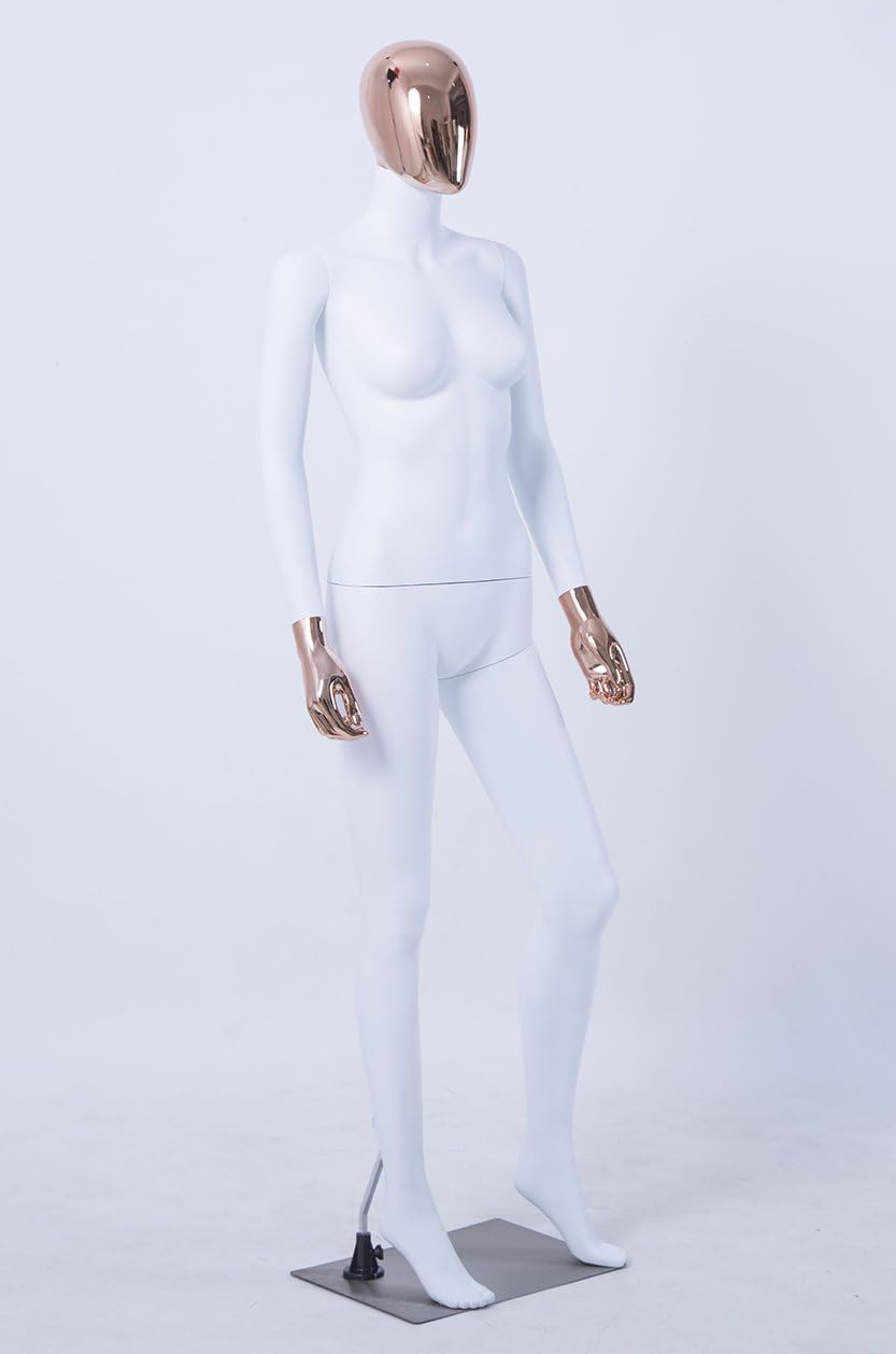 Eurohandisplay schöne abstrakte weiss Matt lackierte Schaufensterpuppe DF7-6D Galvanik Kopf und Händ