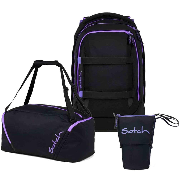 Satch Pack Pencil Slider Edition Schulrucksack Set 3tlg. inkl. Sporttasche (Purple Phantom), Purple