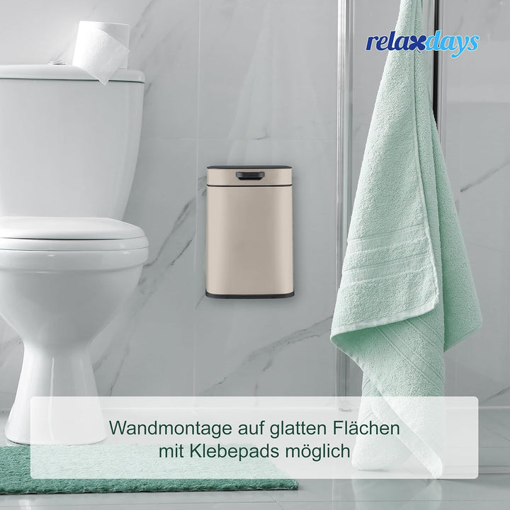 Relaxdays Küchenmülleimer 5 L, hängender Biomüllbehälter, Inneneimer, Aufhängung & Klebepads, Türmül