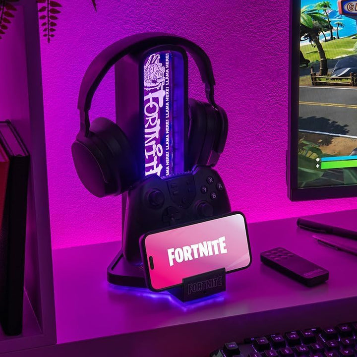 Paladone Fortnite 3-in-1 Kopfhörerständer und Technik-Ladestation mit Konsolen-Controller-Halterung