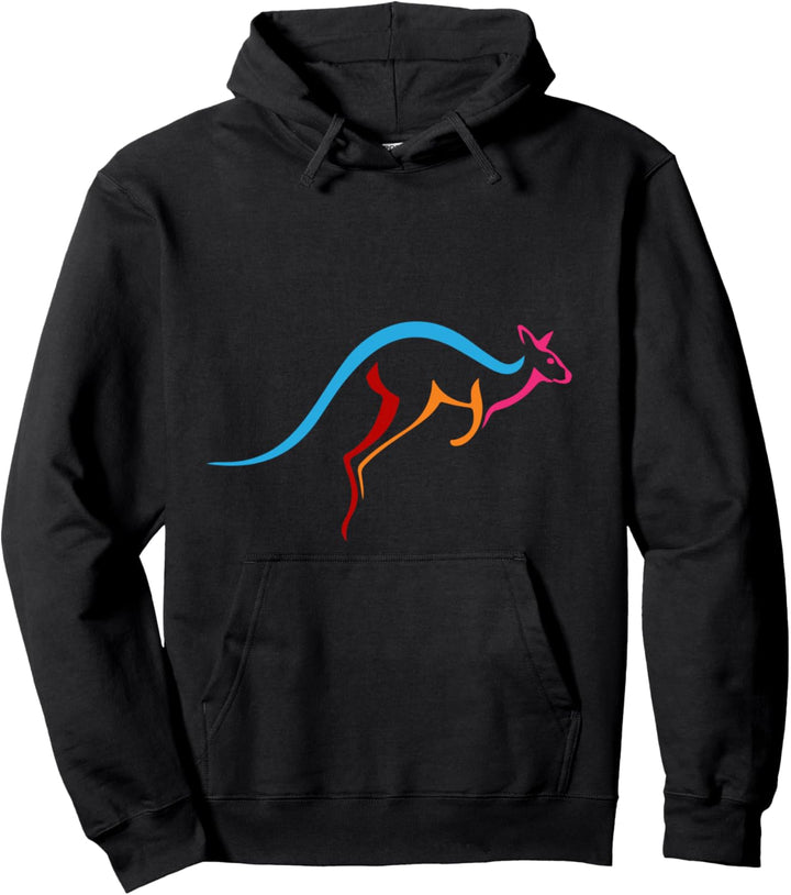 Känguru-Silhouette Outback Australia Kangaroos Jumping Pullover Hoodie