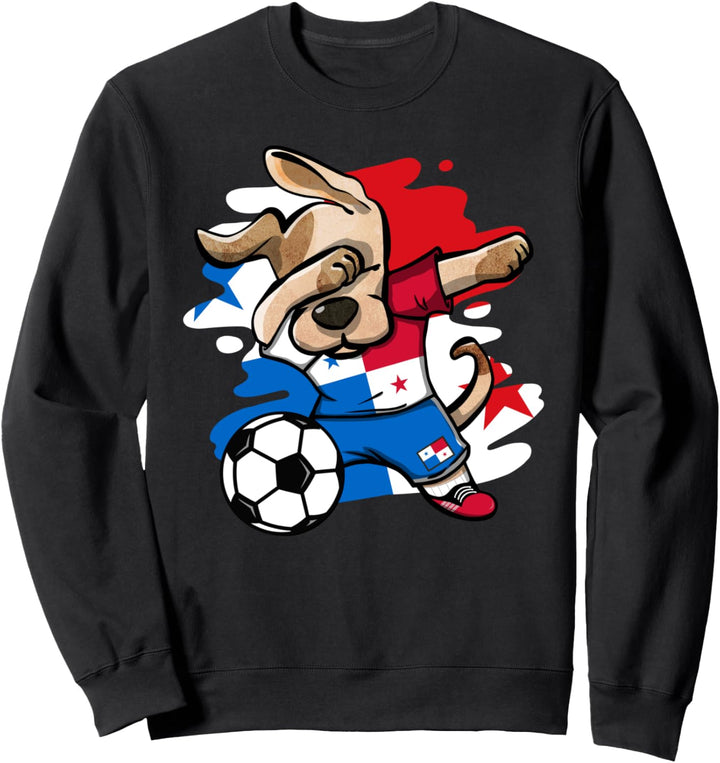 Dabbing Hund Panama Fussball Mannschaft - Panamaische Flagge Sweatshirt