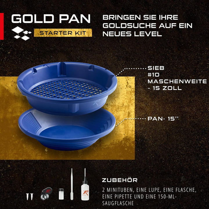 XP Metal Detectors Goldpfanne Starter Kit - Ideal für den Einstieg in die Goldsuche - mit XP Goldpfa