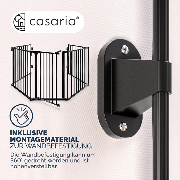 CASARIA® 2X Kaminschutzgitter Baby Laufstall mit Sicherheitstür 612x76cm Ofengitter Metall Kindersch