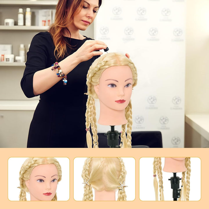 Frisierkopf,Neverland Übungskopf 71cm 60% Echthaar,Frisieren Trainingsköpfe für Friseure Ausbildung