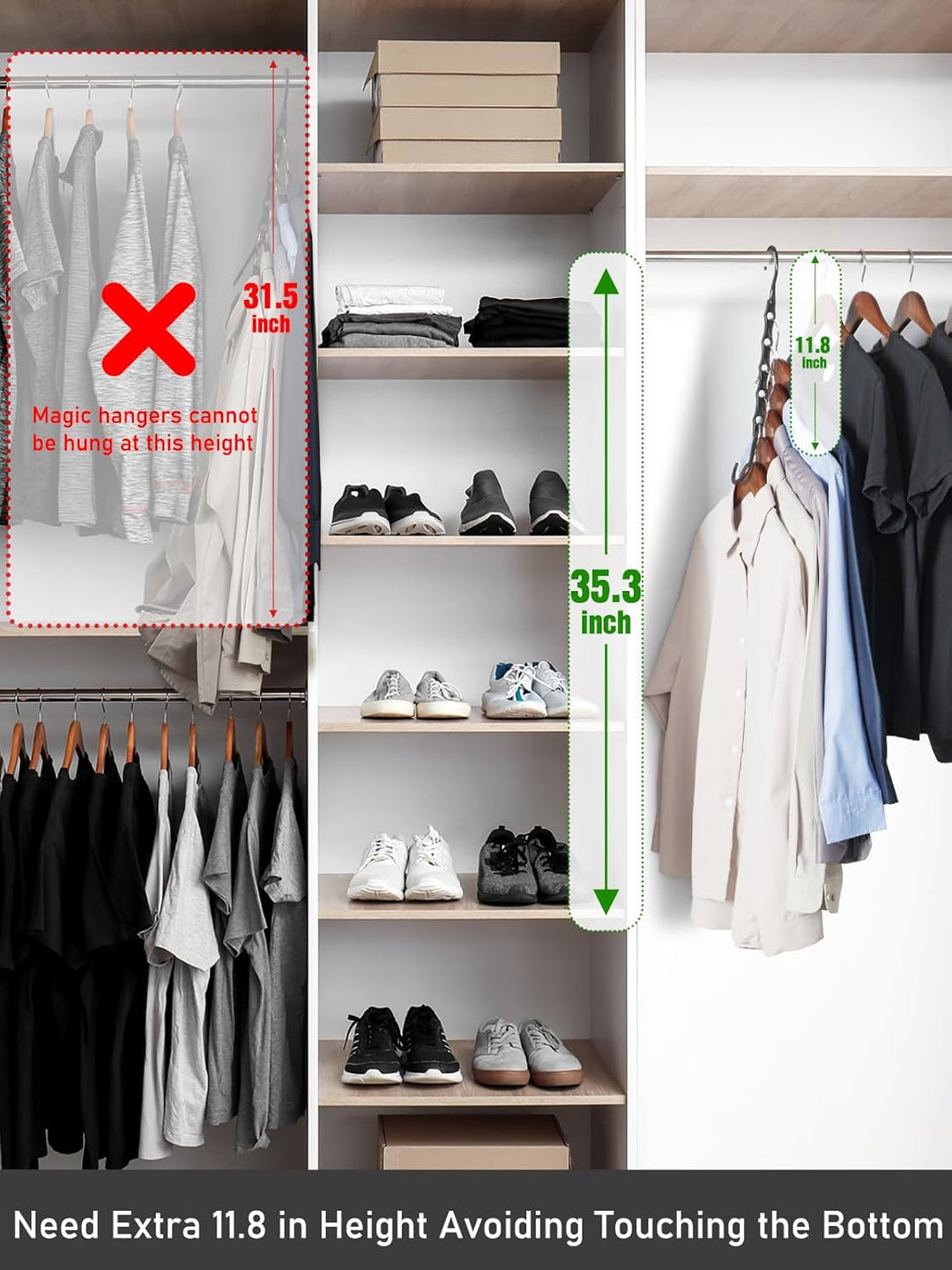 House Day Schrank-Organizer und Aufbewahrung, magische Kleiderbügel, platzsparend, platzsparend, sta