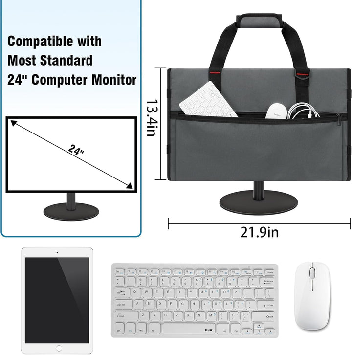 Monitor-Tragetasche Kompatibel mit 24-Zoll-Monitoren/LCD-Bildschirmen, Monitor-Tasche mit Schultergu