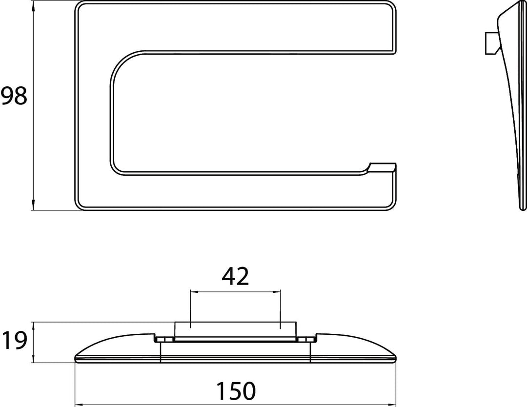 Emco Art Toilettenpapierhalter, Chrom, Klopapierhalter, ohne Deckel, Rollenhalter, Wandmontage - 160
