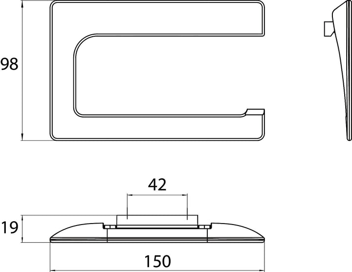 Emco Art Toilettenpapierhalter, Chrom, Klopapierhalter, ohne Deckel, Rollenhalter, Wandmontage - 160