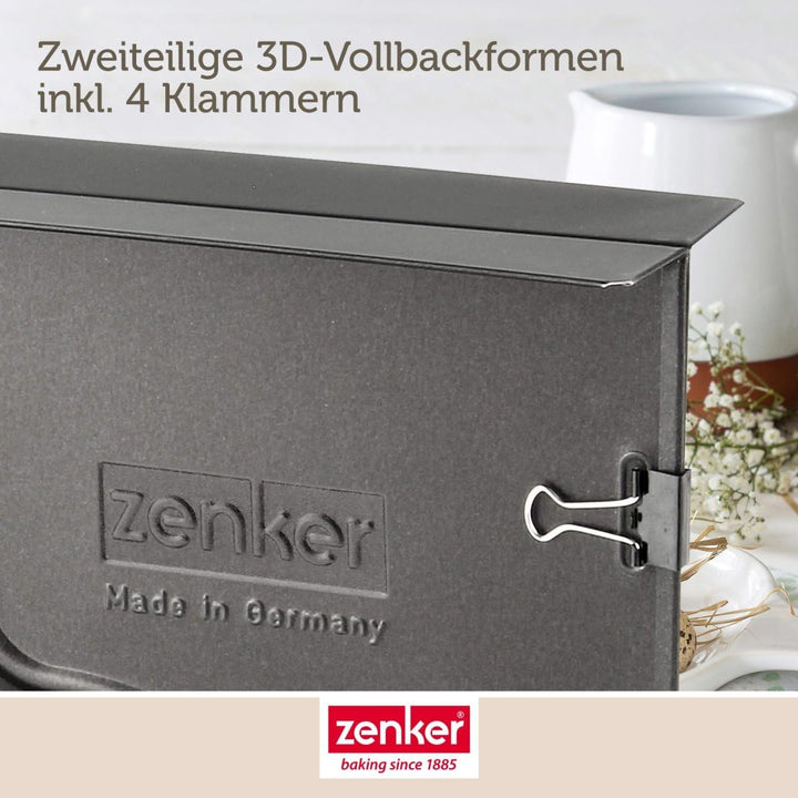 Zenker Osterlamm und Hase Backformen zu Ostern - 900 & 600 ml Füllvolumen - 3D Kuchenformen mit Häsc