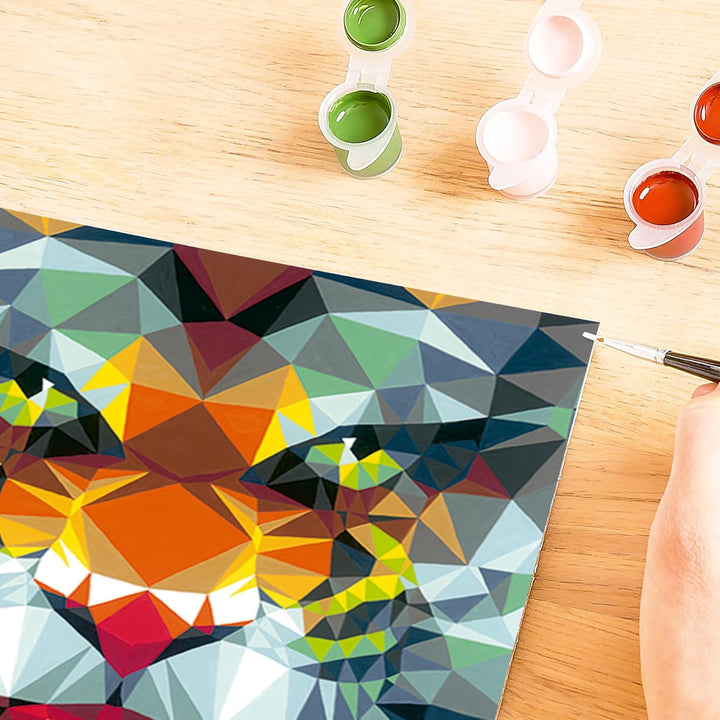 Ravensburger CreArt 23514 - Polygon Tiger - Malen nach Zahlen Erwachsene, DIY Malset mit Pinsel und
