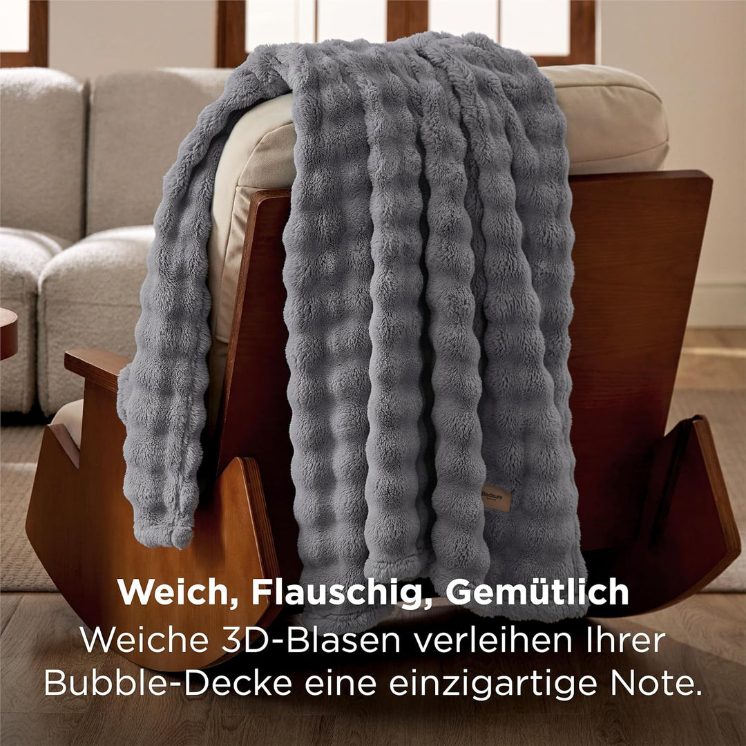 BEDSURE Bubble Decke - Kuscheldecke Flauschig, Sofadecke, Wolldecke & Fleecedecke, Weiche Warme Deck
