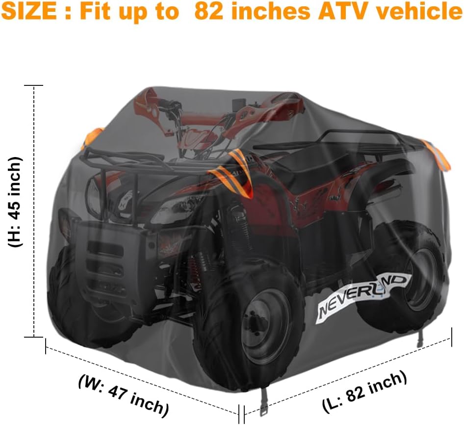 Neverland ATV-Abdeckung, wasserdicht, strapazierfähig, 300D-Gewebe, Allwetterschutz, mit reflektiere