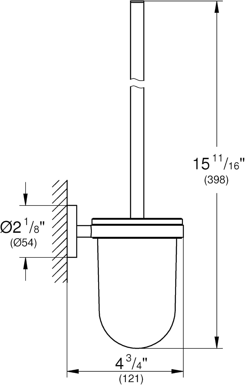 GROHE Start - Toilettenbürstengarnitur (Material: Glas/ Metall, Wandmontage, verdeckte Befestigung),