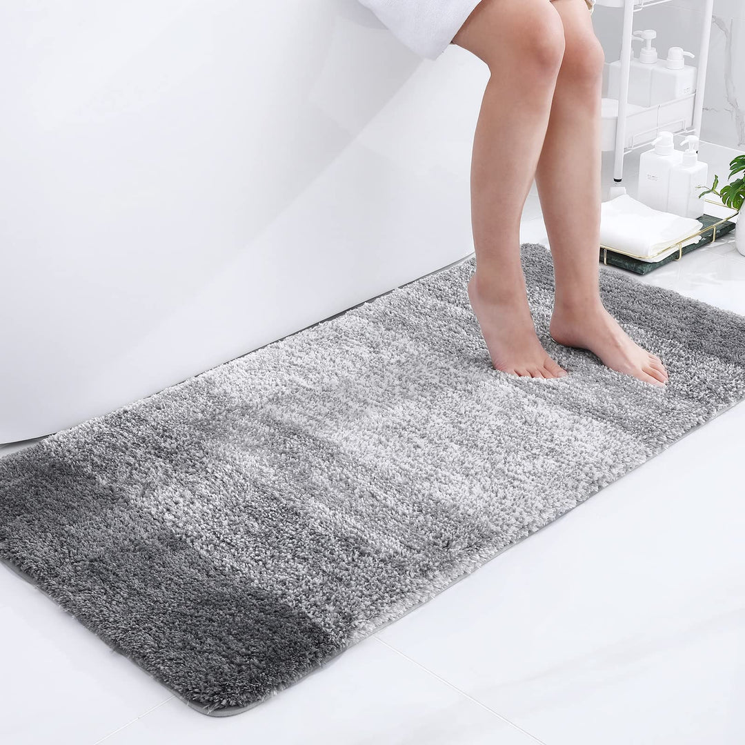 Homaxy Weich Badezimmerteppich 60x120 cm, rutschfest waschbar Badematte Flauschige Hochflor Badteppi
